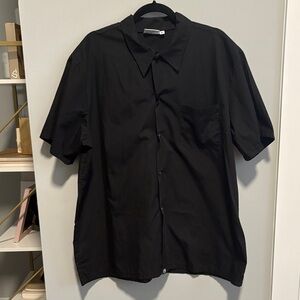 Black Men's Chef Button Down Shirt